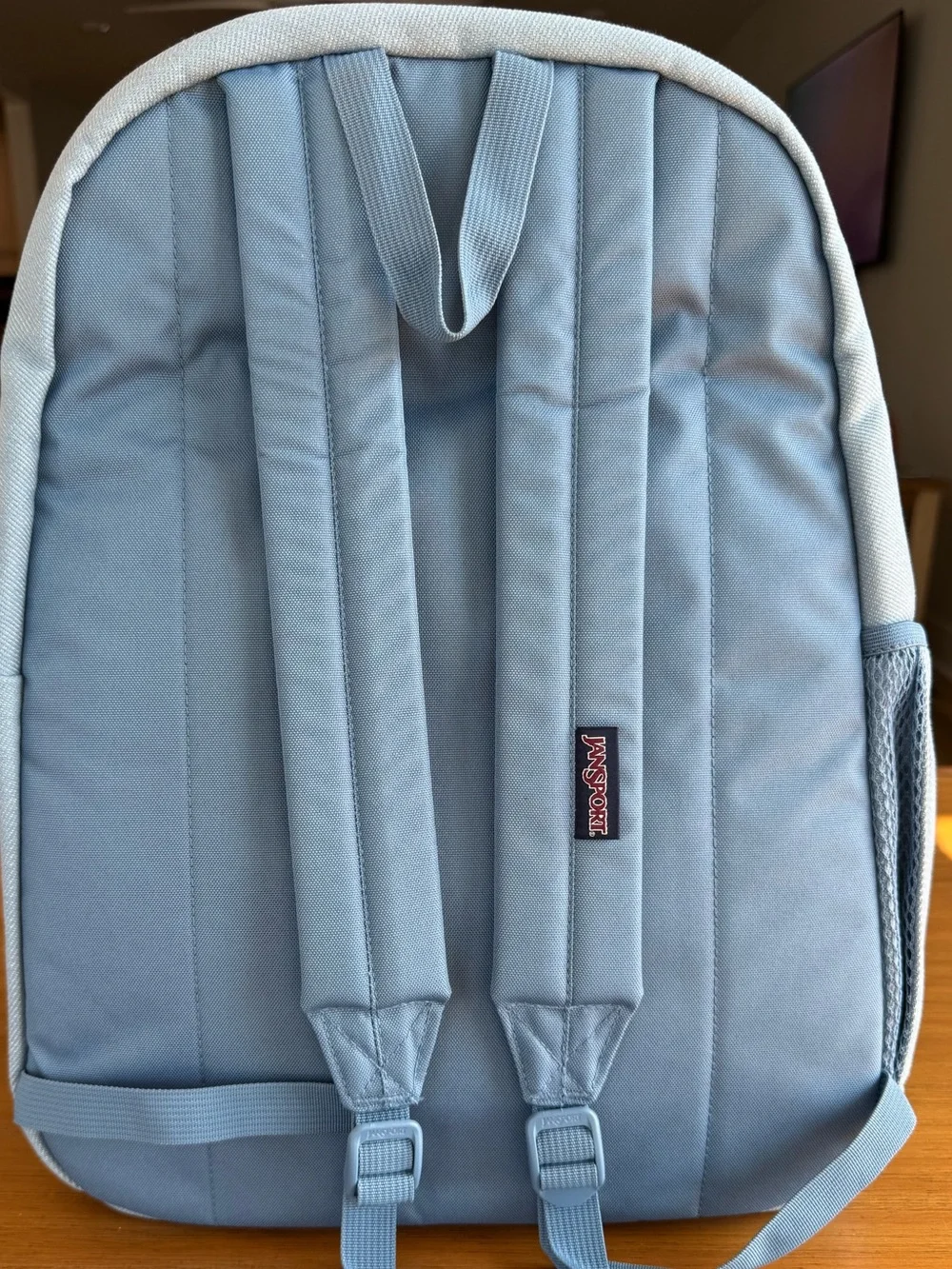 JanSport denim Cross Town Remix 17” Backpack